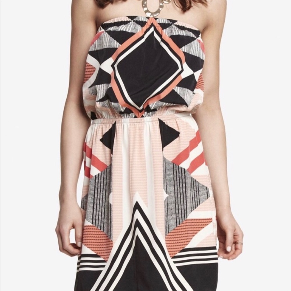 express azteca strapless dress